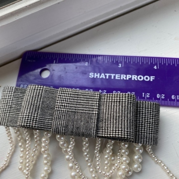 Anthropologie Houndstooth  Hair Bow Barrette - Picture 6 of 6